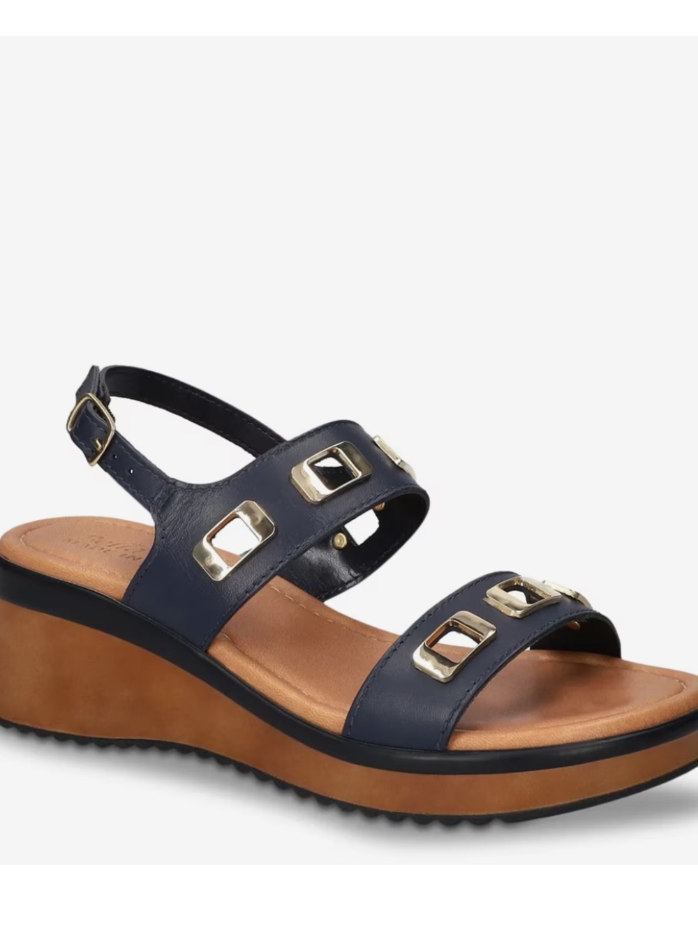 Bella Vita Women's Vic made in Italy Wedge Sandals Black Leather 7 wide